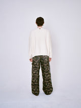 CAMO/Leather Docking Double Knee Baggy Trousersempty)