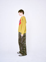 CAMO/Leather Docking Double Knee Baggy Trousersempty)