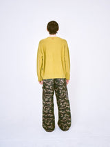 CAMO/Leather Docking Double Knee Baggy Trousersempty)