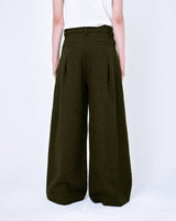 1tuck super baggy tweed slacks