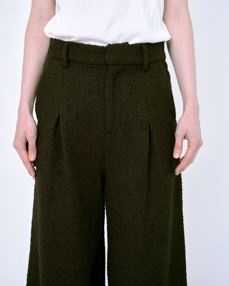 1tuck super baggy tweed slacks