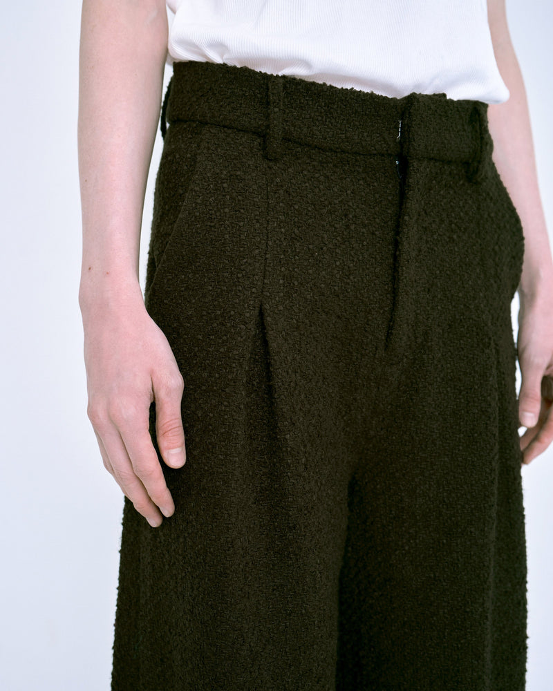 1tuck super baggy tweed slacks