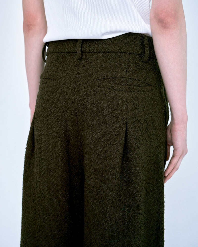 1tuck super baggy tweed slacks