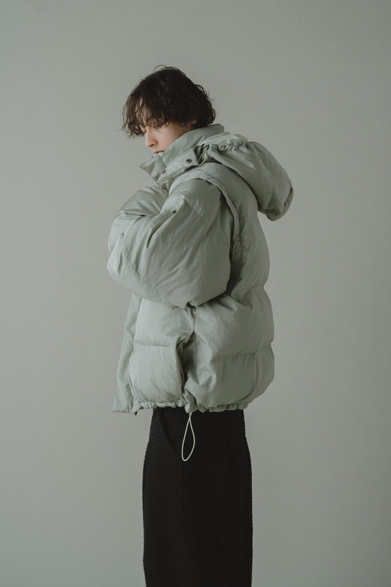 detachable sleeve 4way puffer jacket