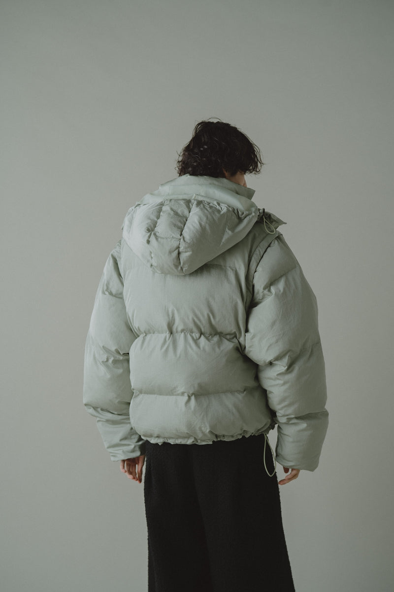 detachable sleeve 4way puffer jacket