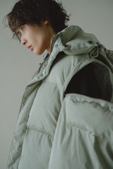 detachable sleeve 4way puffer jacket