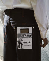 【 CamphorWood × Wrangler 】front zip wide baggy broken denim trousers