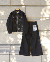 【 CamphorWood × Wrangler 】front zip wide baggy broken denim trousers