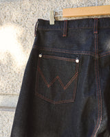 【 CamphorWood × Wrangler 】front zip wide baggy broken denim trousers