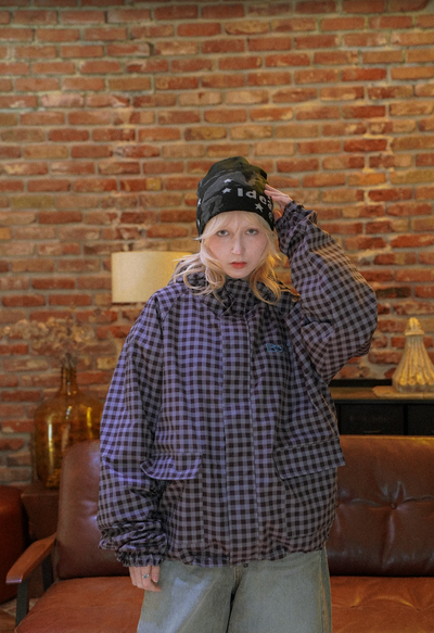 Reversible nylon zip hoodie