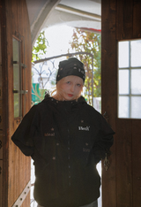 Reversible nylon zip hoodie