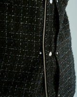 lame tweed double zipper shirt jacket