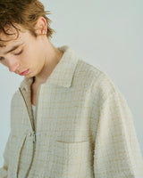 lame tweed double zipper shirt jacket