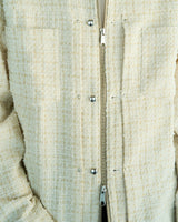 lame tweed double zipper shirt jacket