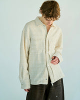 lame tweed double zipper shirt jacket