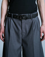 Cut-off layered slacks shorts 