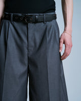 Cut-off layered slacks shorts 