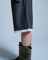 Cut-off layered slacks shorts 