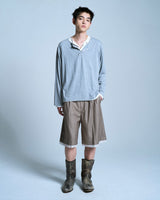 Cut-off layered slacks shorts 