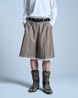 Cut-off layered slacks shorts 