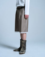 Cut-off layered slacks shorts 