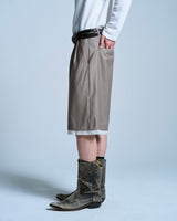 Cut-off layered slacks shorts 