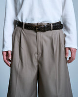 Cut-off layered slacks shorts 