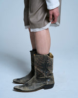 Cut-off layered slacks shorts 
