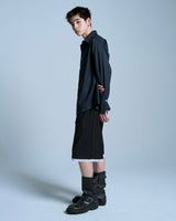 Cut-off layered slacks shorts 