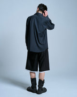 Cut-off layered slacks shorts 