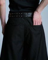 Cut-off layered slacks shorts 