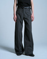 PRESSED POLYESTER FLARE SLACKS 