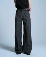 PRESSED POLYESTER FLARE SLACKS 