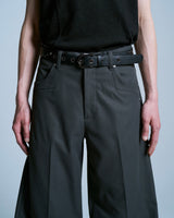 PRESSED POLYESTER FLARE SLACKS 