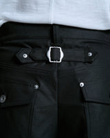 PRESSED POLYESTER FLARE SLACKS 