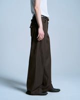 PRESSED POLYESTER FLARE SLACKS 