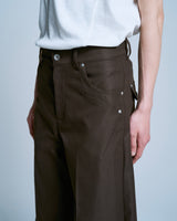 PRESSED POLYESTER FLARE SLACKS 