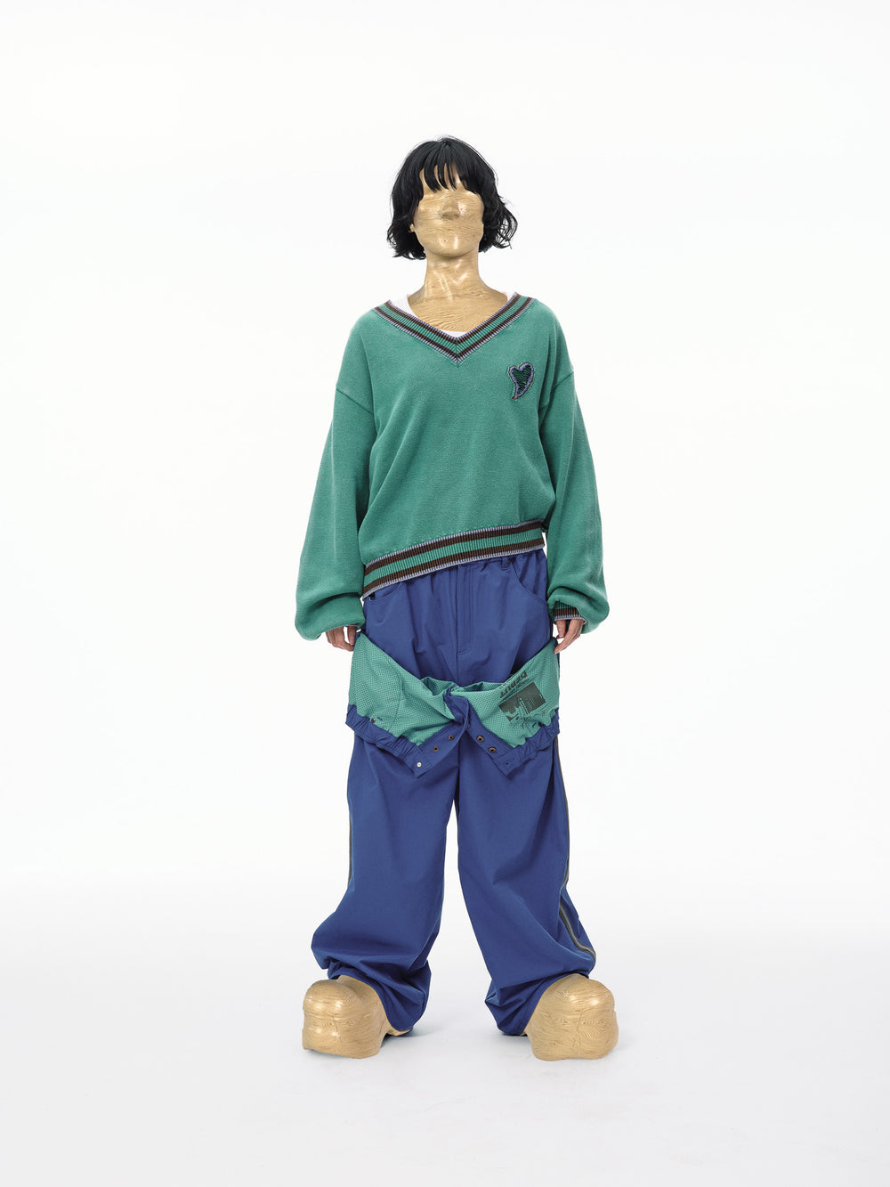 V NECK SLANTING SWEATER – YZ