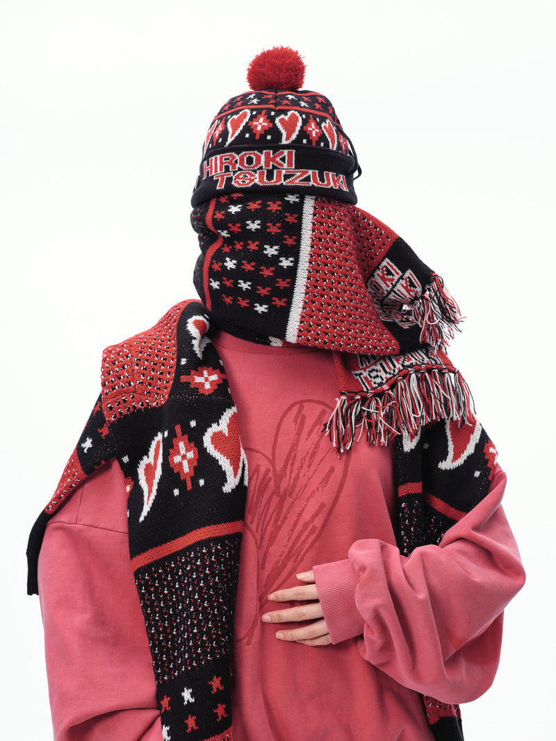 HEART JACQUARD BEANIE – YZ