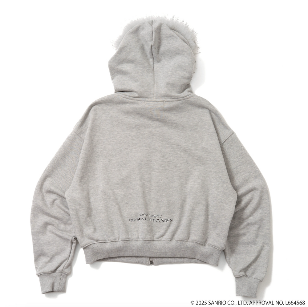 HELLO KITTY 90 Logo Fur Zip Hoodie – YZ HELLO KITTY 90 Logo Fur Zip Hoodie – YZ
