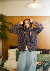 Nylon zip hoodie 