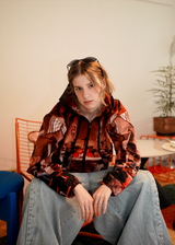 Nylon zip hoodie 