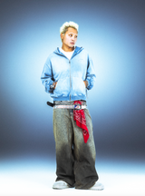 Bullet Logo Mud Fade Super Baggy Denim Pants 