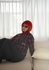 baseball logo  lamé check jacket