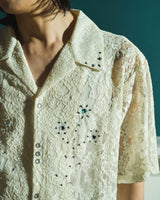 FLOWER BIJOU SHEER H/S 셔츠 