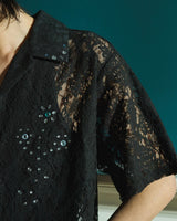 FLOWER BIJOU SHEER H/S 셔츠 