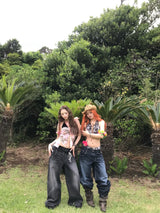Tribal Logo Straight Denim Pants 