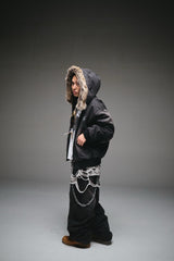 King Logo Slub Denim Buggy Pants 