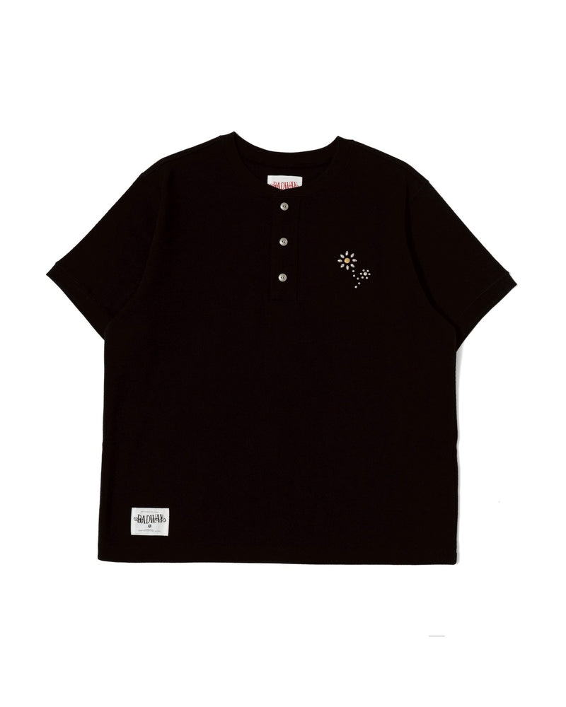 トップス Badway Flower studs border henry Flower studs henry TEE – YZ