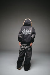 King Logo Slub Denim Far Zip Hoodie 